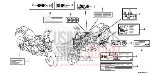 CAUTION LABEL (ED,U,V,2FO,FO) MSX125G de 2016